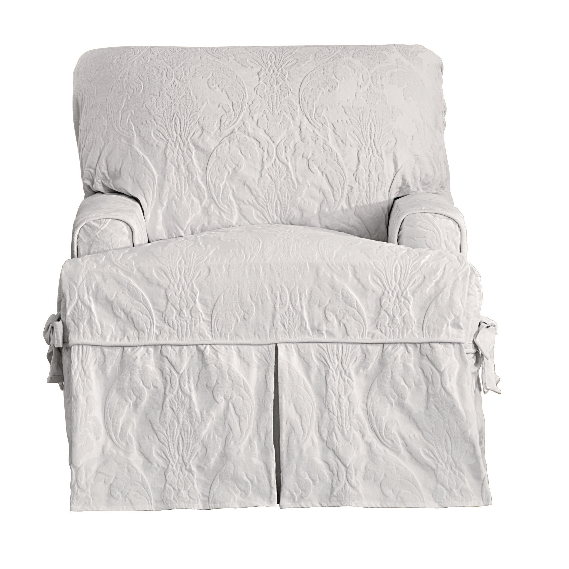 Sure Fit Matelasse Damask Armchair TCushion Slipcover & Reviews Wayfair